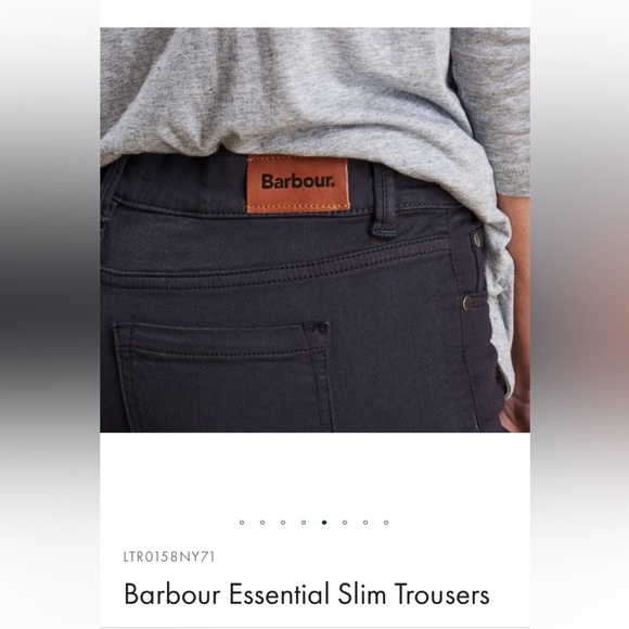 BARBOUR 2/4 Navy Essential Slim Jeggings Trousers Jeans Twill Stretch - Picture 8 of 14